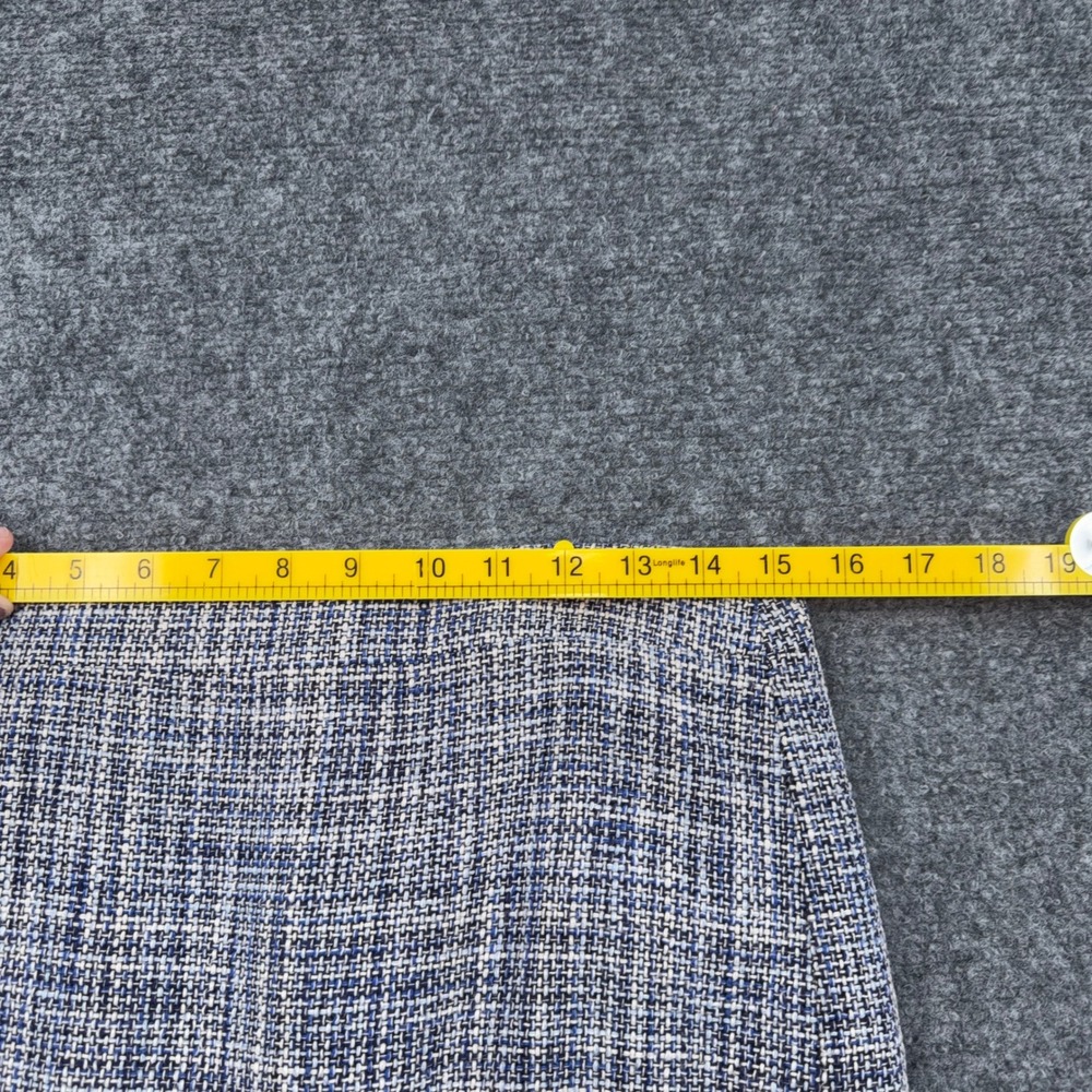 J.Crew No. 2 Pencil Skirt Blue White Tweed Textured Cotton Blend Size 6 - Picture 5 of 6
